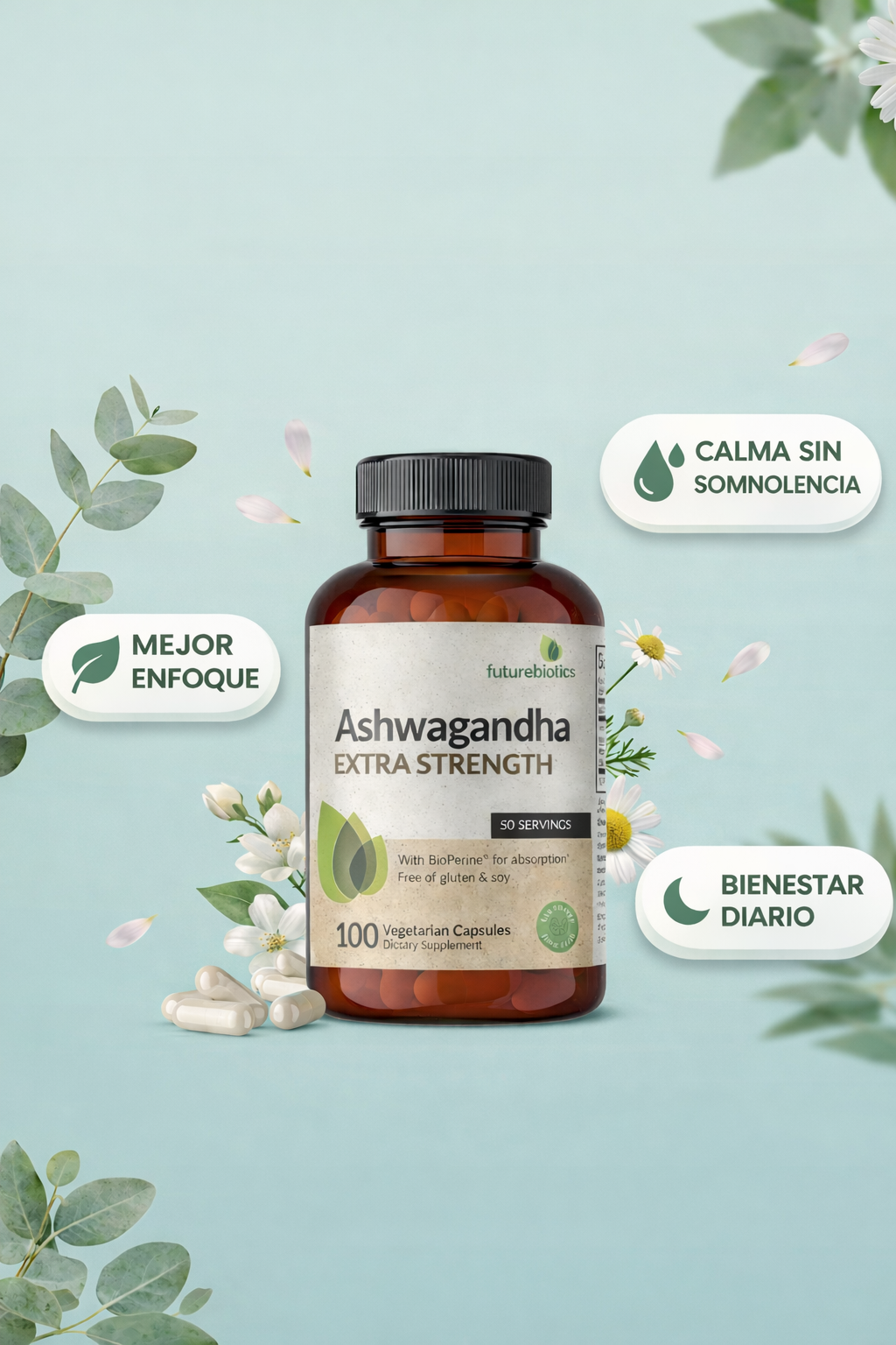Ashwagandha Extra Strength: Reduce el Estrés, Mejora tu Energía y Recupera tu Calma