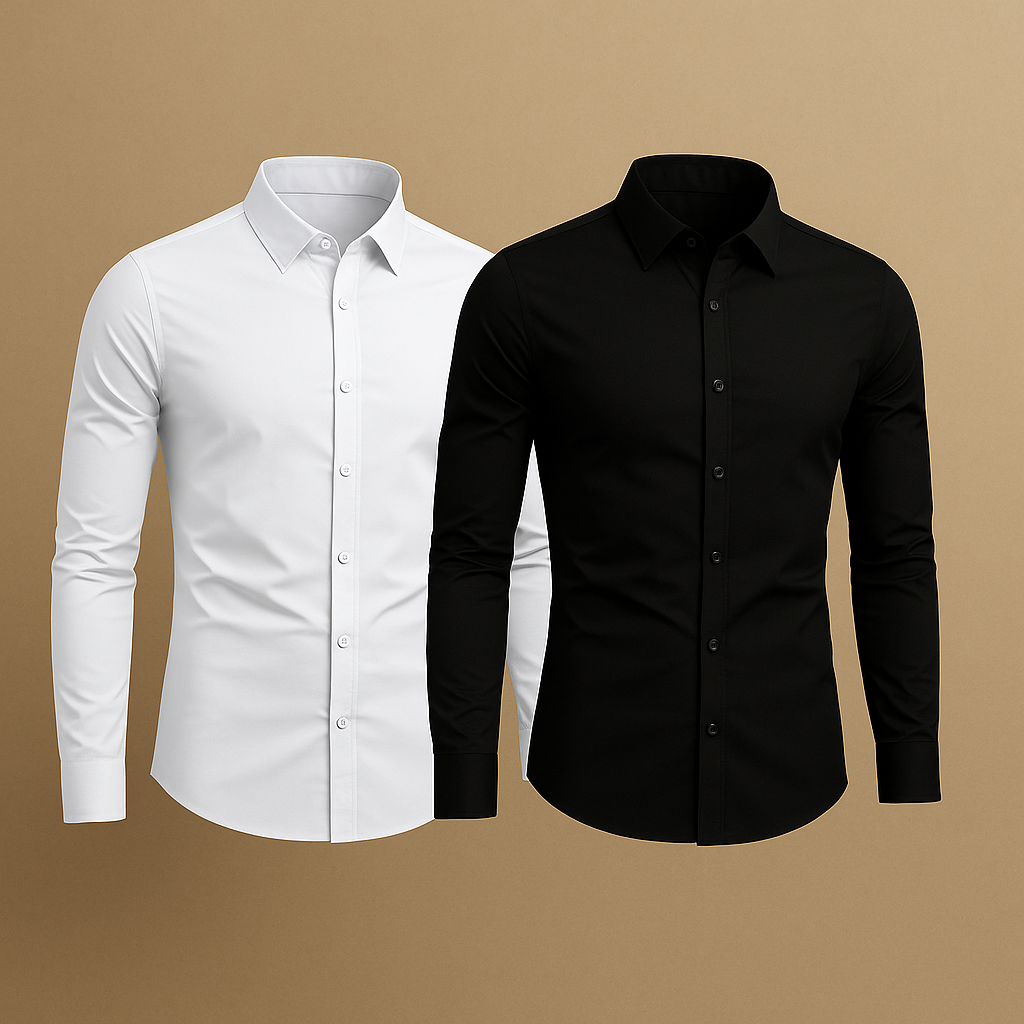 Combo X 2 Camisa Slim Fit Manga Larga