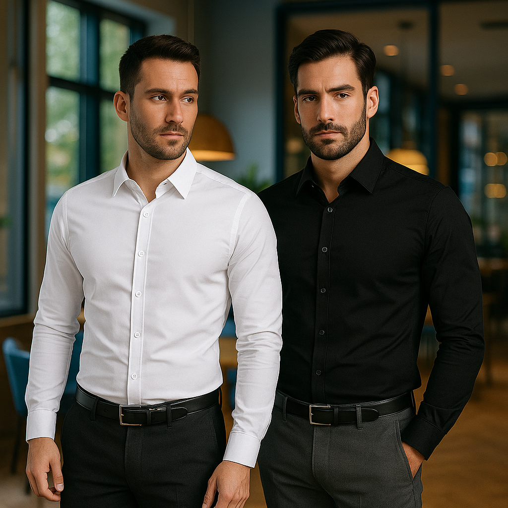 Combo X 2 Camisa Slim Fit Manga Larga