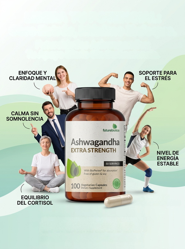Ashwagandha Extra Strength: Reduce el Estrés, Mejora tu Energía y Recupera tu Calma