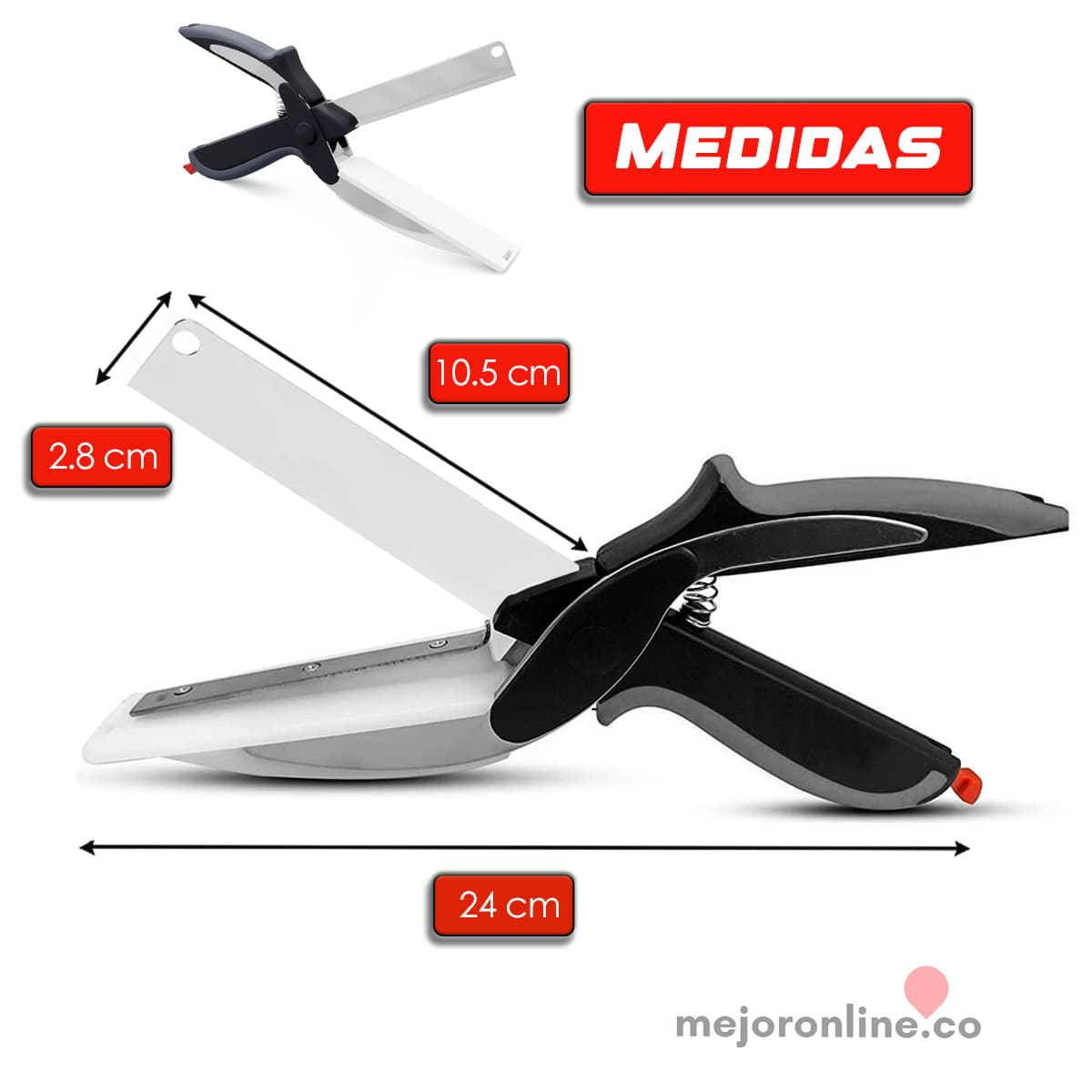 2x1 - Tijeras de Cocina Multifuncional | Sin reguero, sin tabla de picar